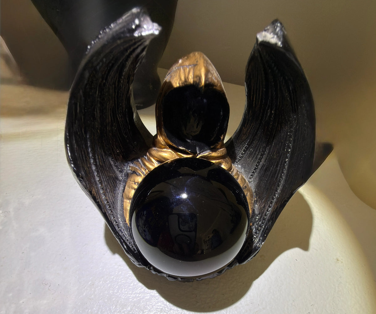 Bat Gothic Sphere Stand | Resin Display | 3.53 in H