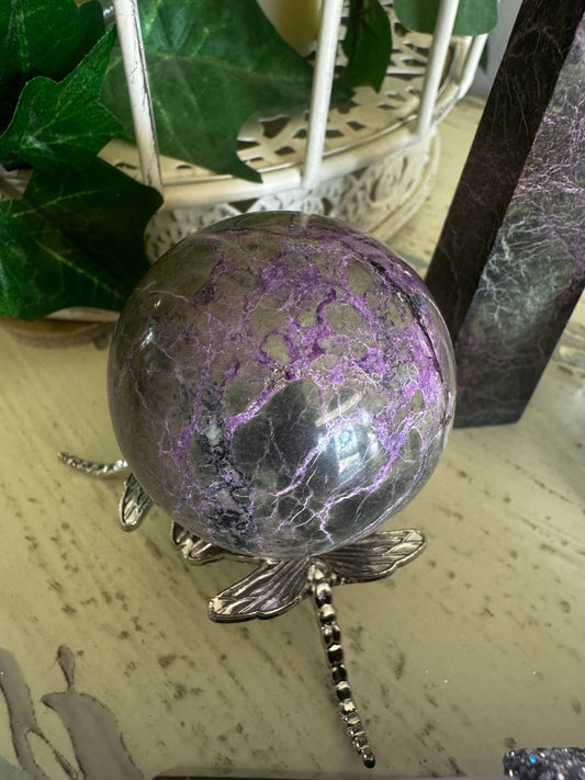 Atlantisite crystal healing set with green and purple stones