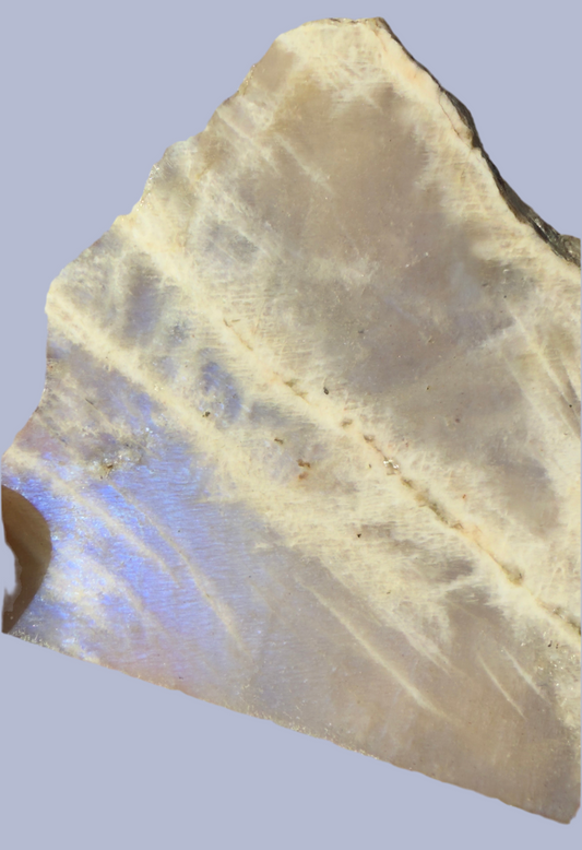 Translucent moonstone with a blue sheen.