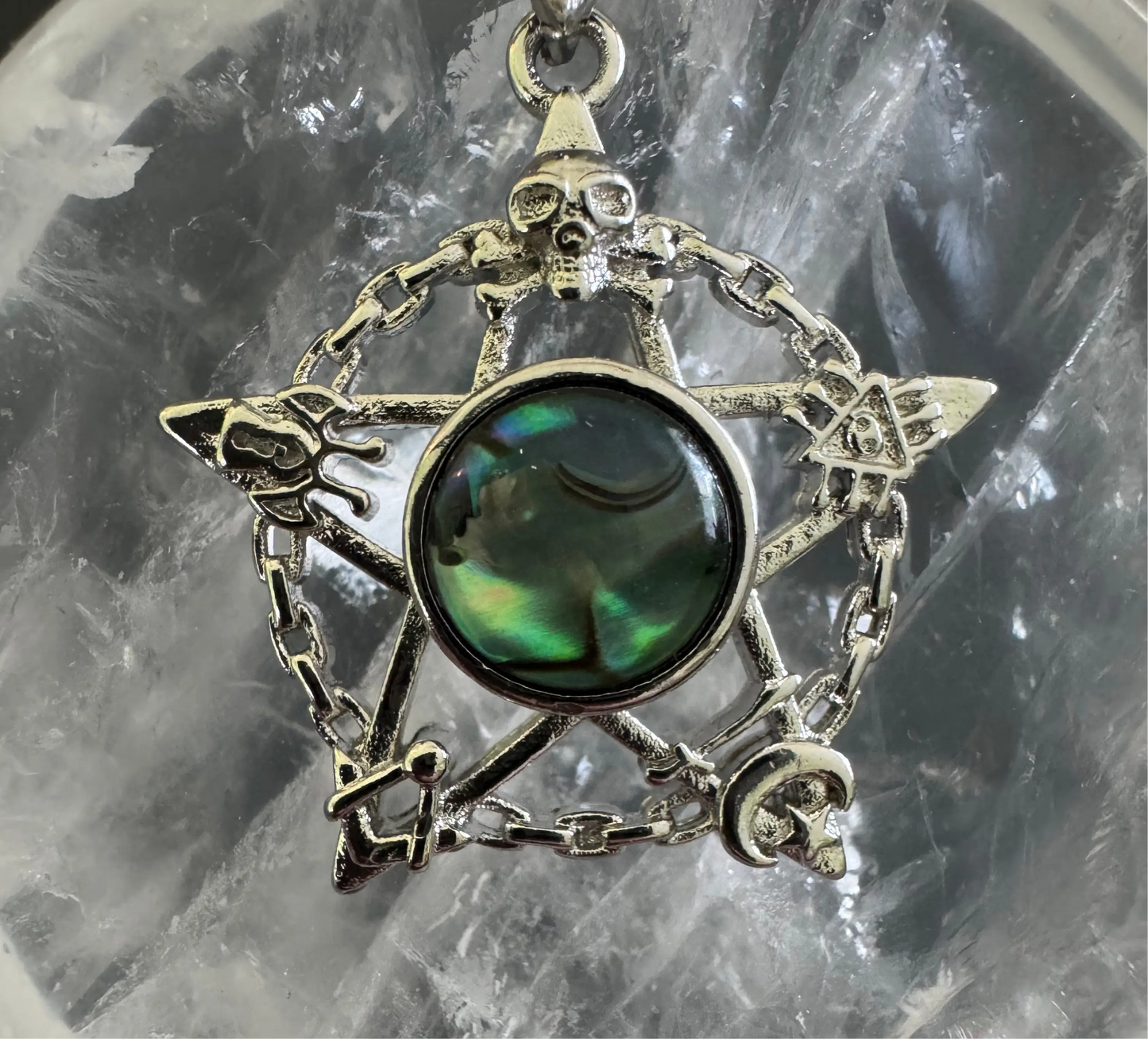 Abalone Shell pentagram pendant for spiritual protection