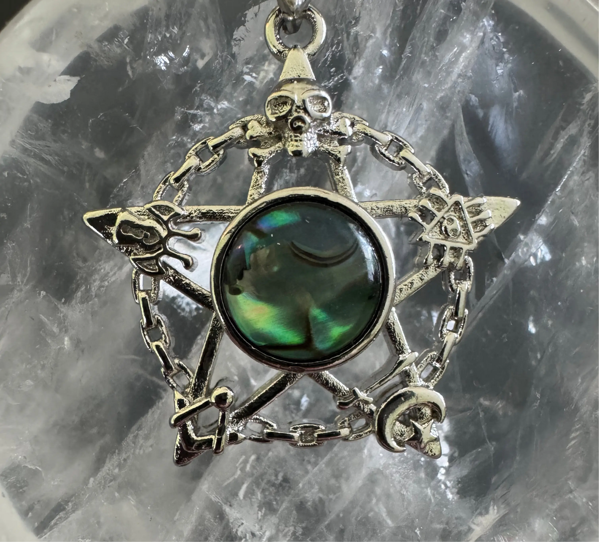 Abalone Shell pentagram pendant for spiritual protection