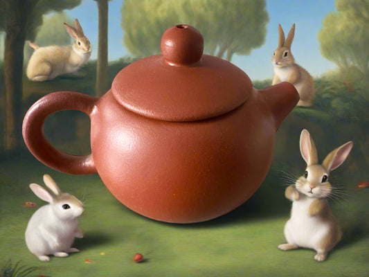 Alice in Wonderland Black Obsidian & Pottery Teapot (B) - 11 Piece Collection - Main Street Crystals & Minerals