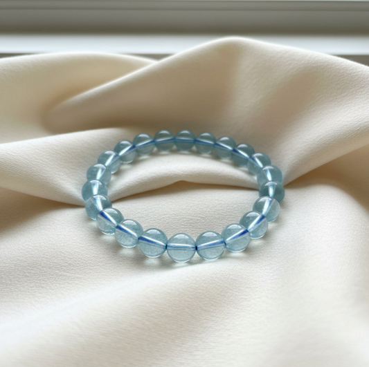 aqumarine crystal bed bracelet