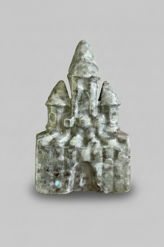 Carved labradorite castle