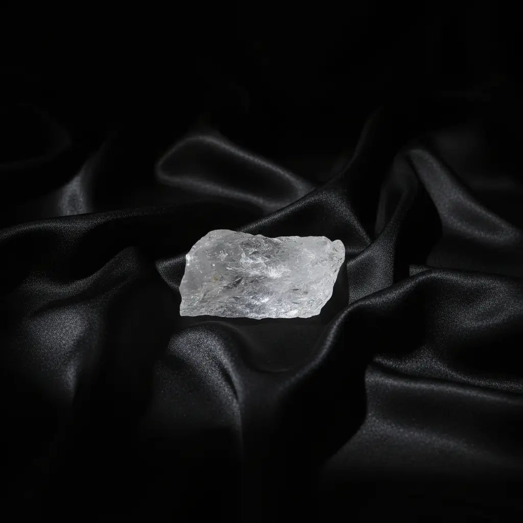close up of a clear quartz specimen