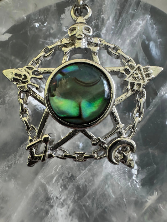 Abalone shell star pendant with iridescent Mother-of-Pearl