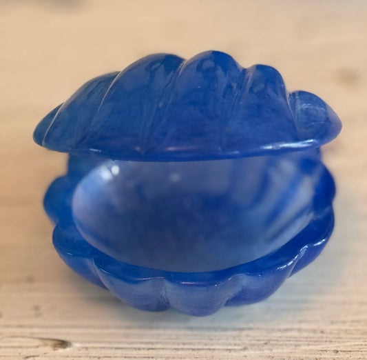 Blue Calcite Carved Clam Shell Bowl - Main Street Crystals & Minerals