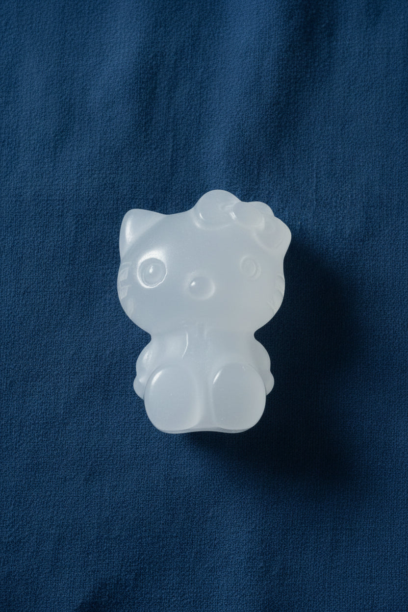 White catseye coated selenite hello kitty