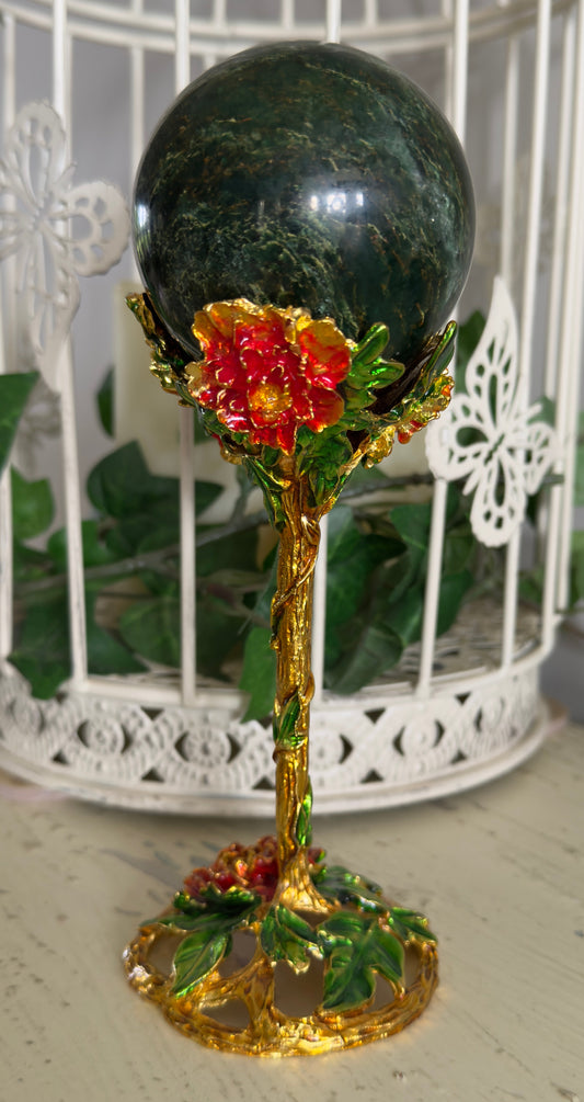 Blooming Rose Sphere Display Stand - Main Street Crystals & Minerals