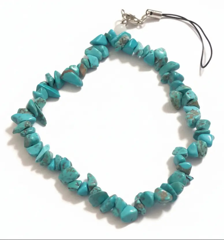 Turquoise Crystal Chip Phone Wristlet