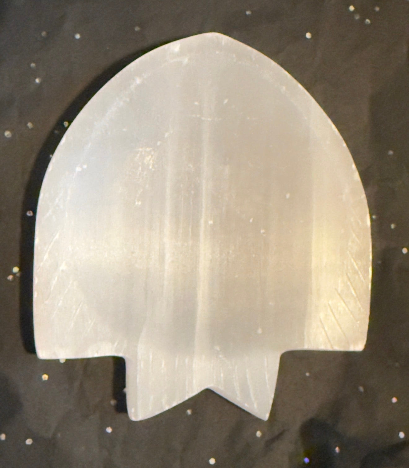 Satin Spar - Selenite carved trinket bowl