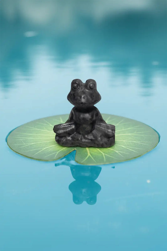 Larvikite ignious rock carved yoga pose frog