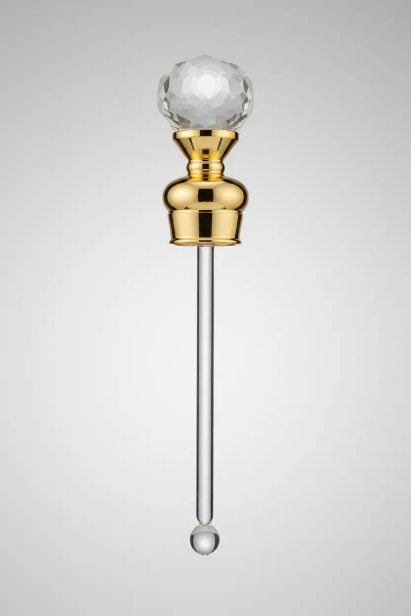 Purple fairy perfume bottle stopper with glass applicator rod