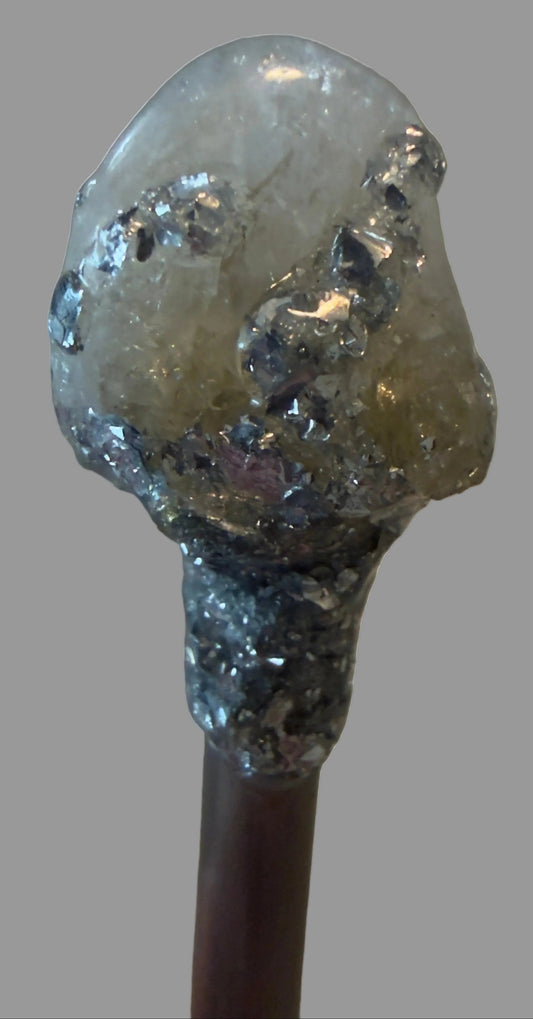 Apothecary Witches Intention Spoons with Crystal Topper and silver foil