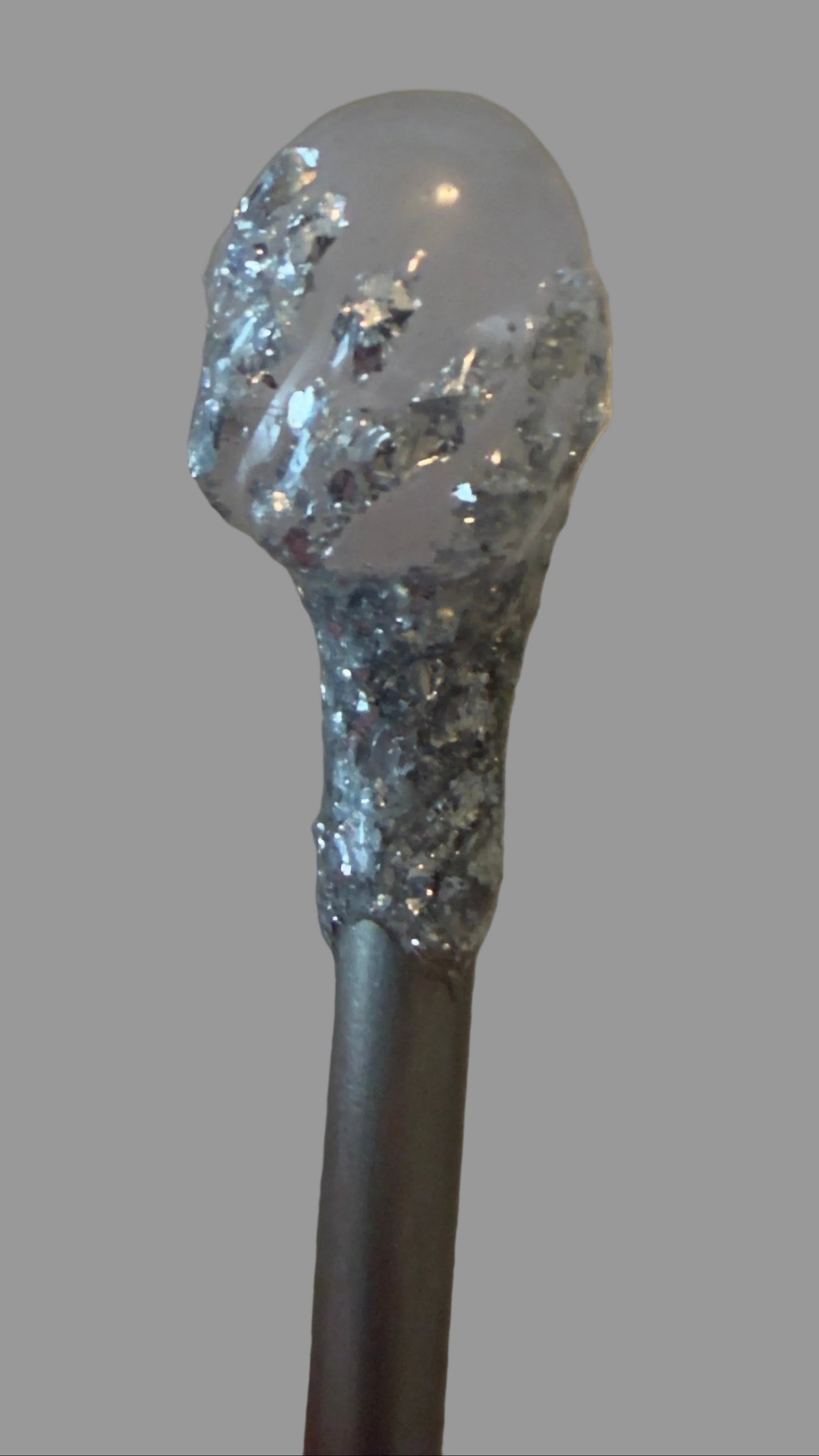 Apothecary Witches Intention Spoons with crystal topper, aluminum foil wrapped