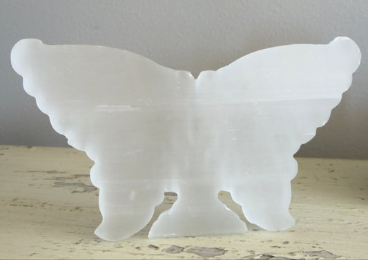 Satin Spar Hand Carved Butterfly