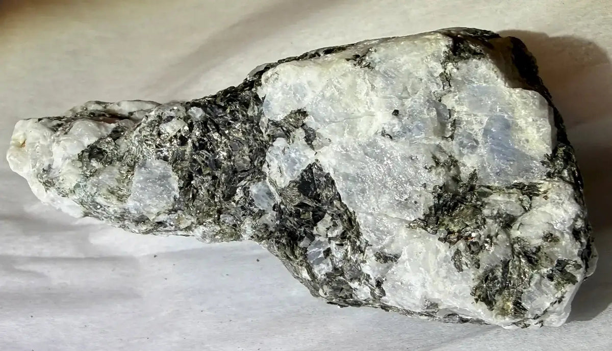 Rainbow Moonstone/Tourmaline Specimen | Calming, Healing | Wt 4.16 oz