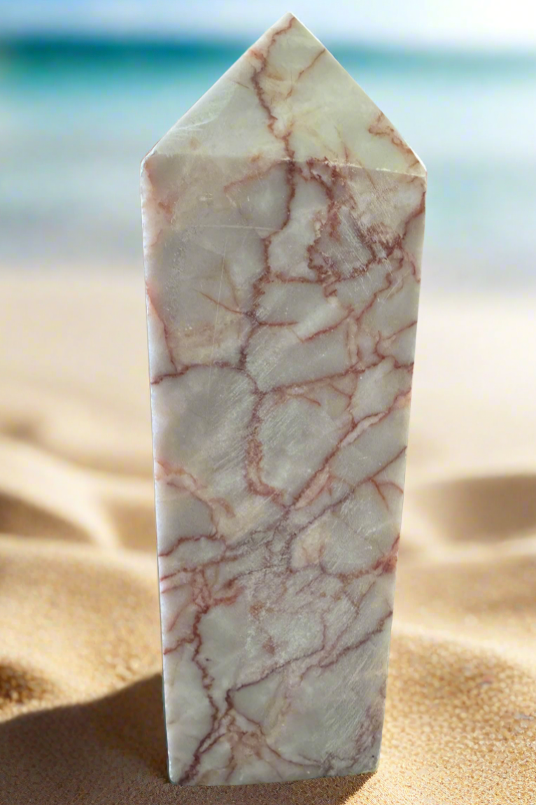 Rough Cut Red Vein Jasper Tower