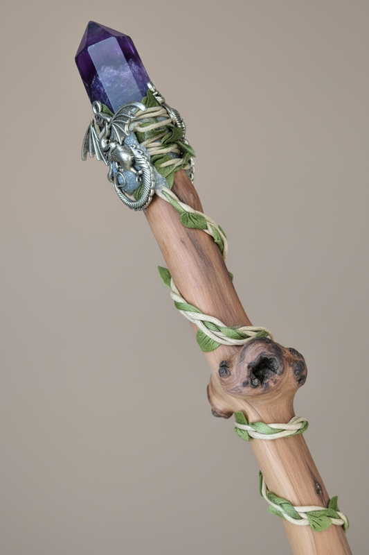 Sceptar with amethyst finial