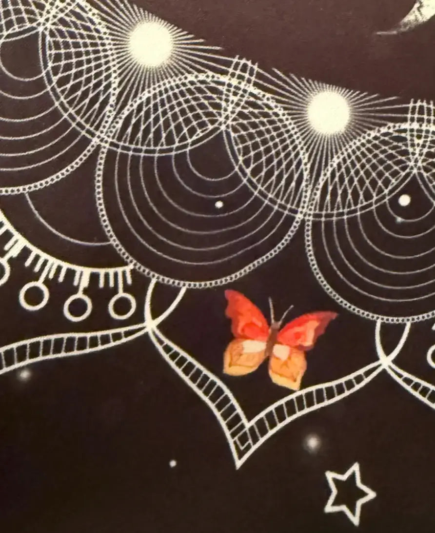 Blue Butterfly Moon Phase Altar Cloth | Clarity and Prosperity