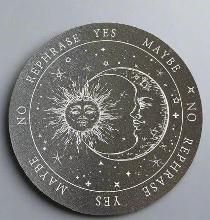 Round pendulum divination board with sun moon and stars