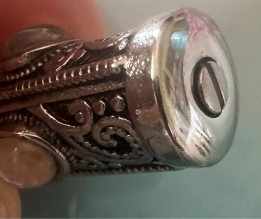 Clear Quartz crystal holder pendant in stainless steel