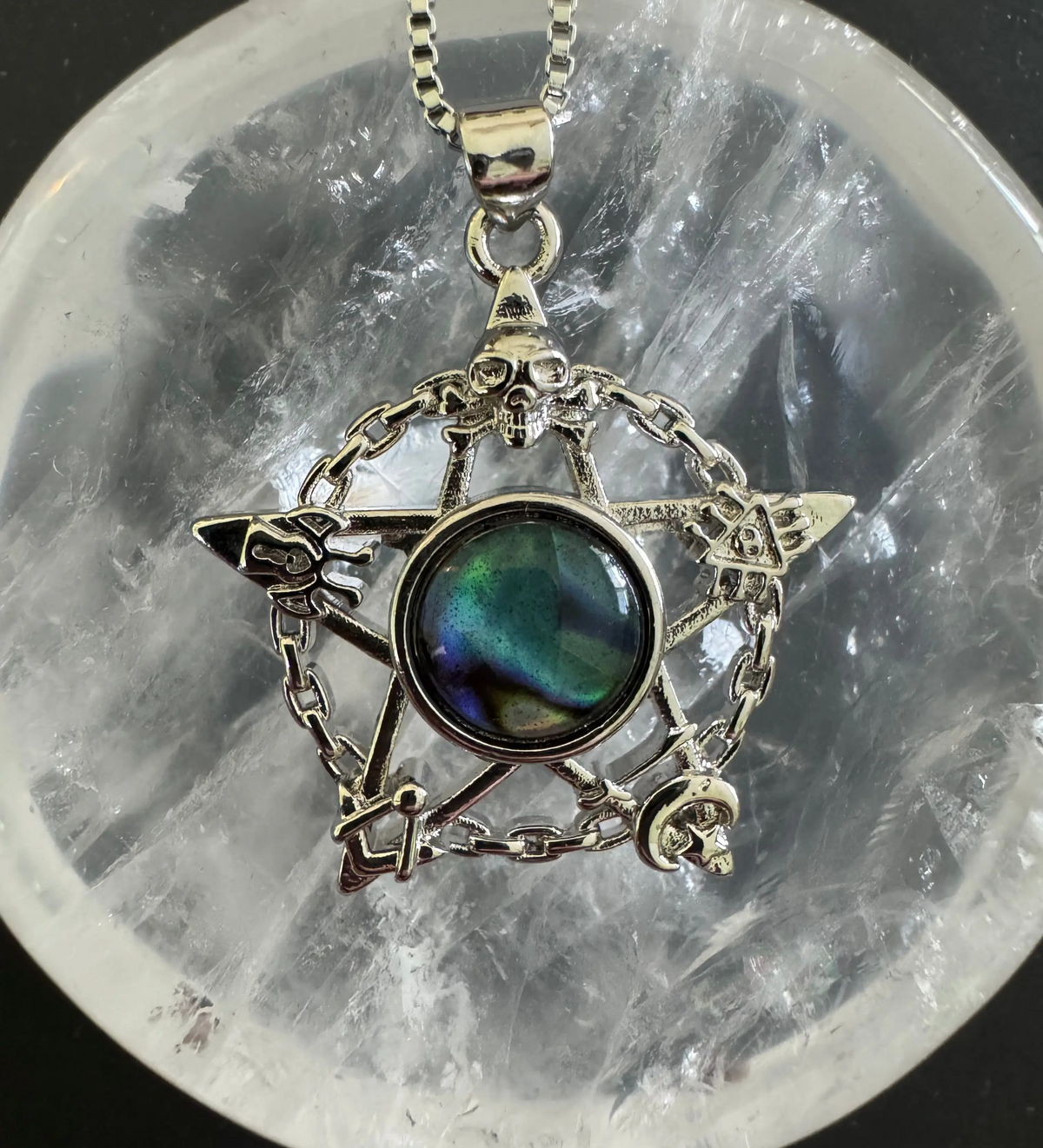 Abalone Mother-of-Pearl star pendant display view