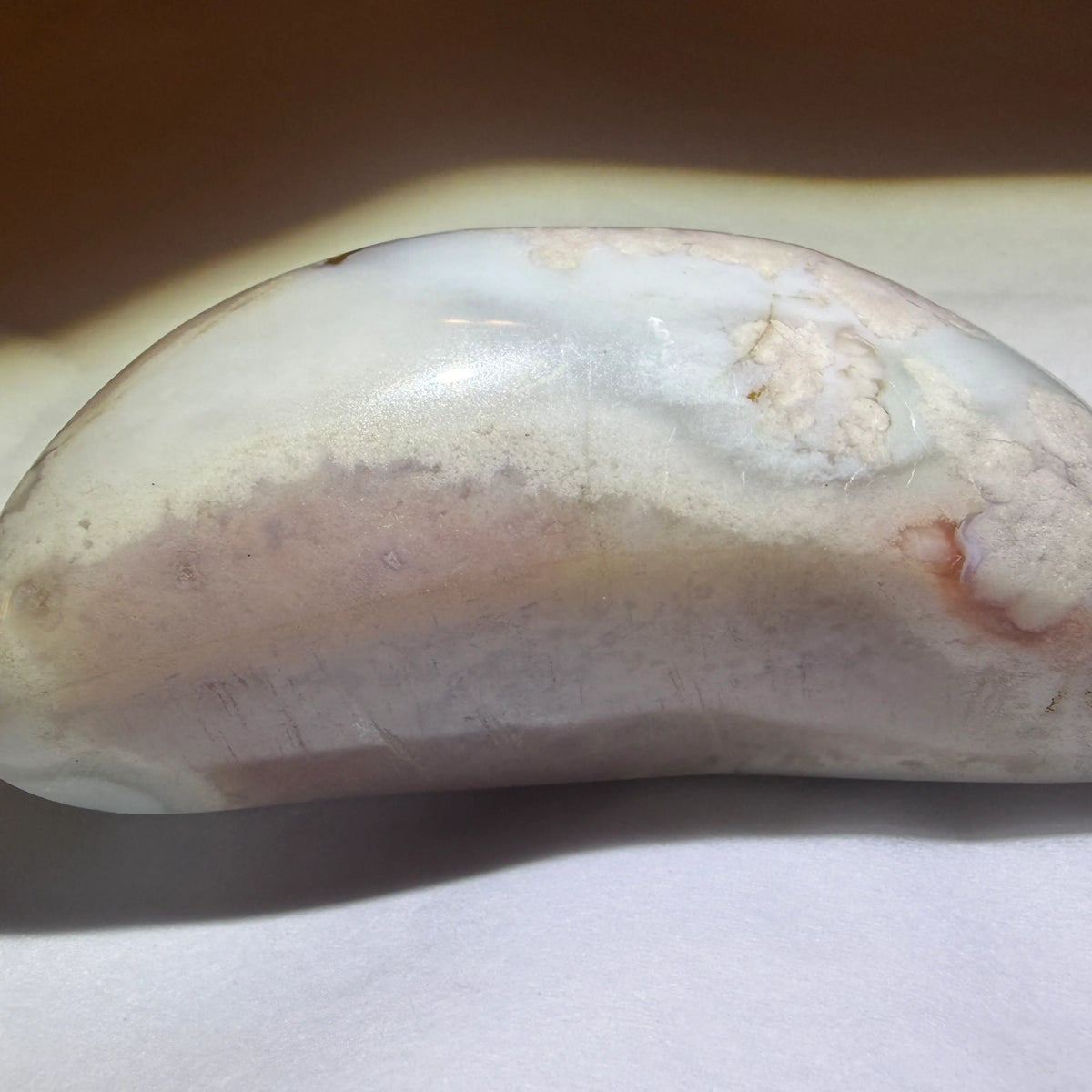 Flower Agate Crescent Moon | Carving | 2.33 in H