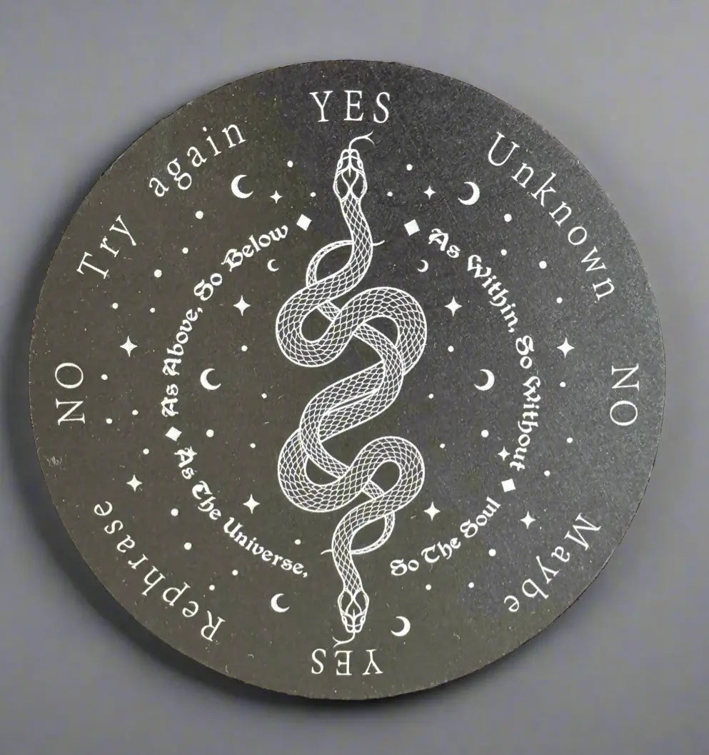 Round pendulum divination board with snake center design
