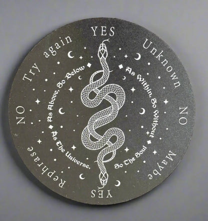 Round pendulum divination board with snake center design