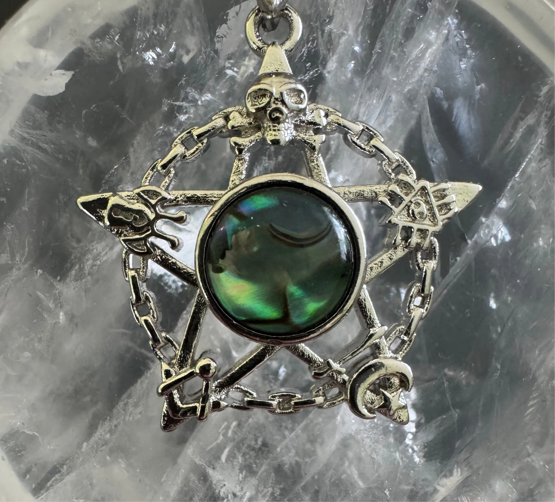 Abalone Shell pentagram pendant for spiritual protection