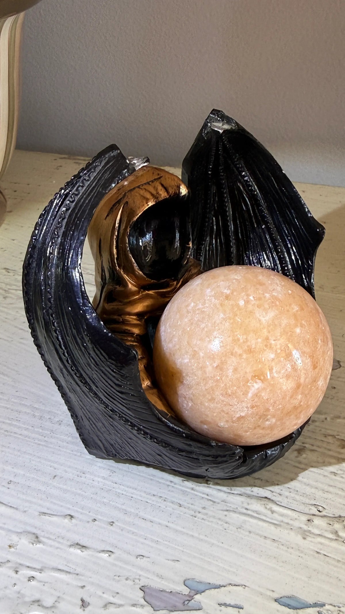 Bat Gothic Sphere Stand | Resin Display | 3.53 in H