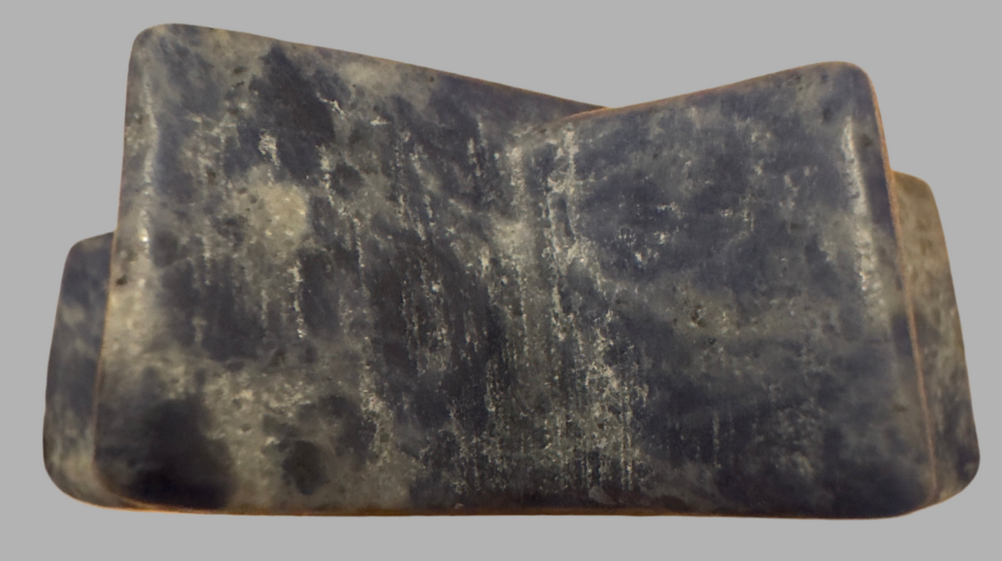 Blue and white marbled stone bookend.