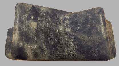 Blue and white marbled stone bookend.