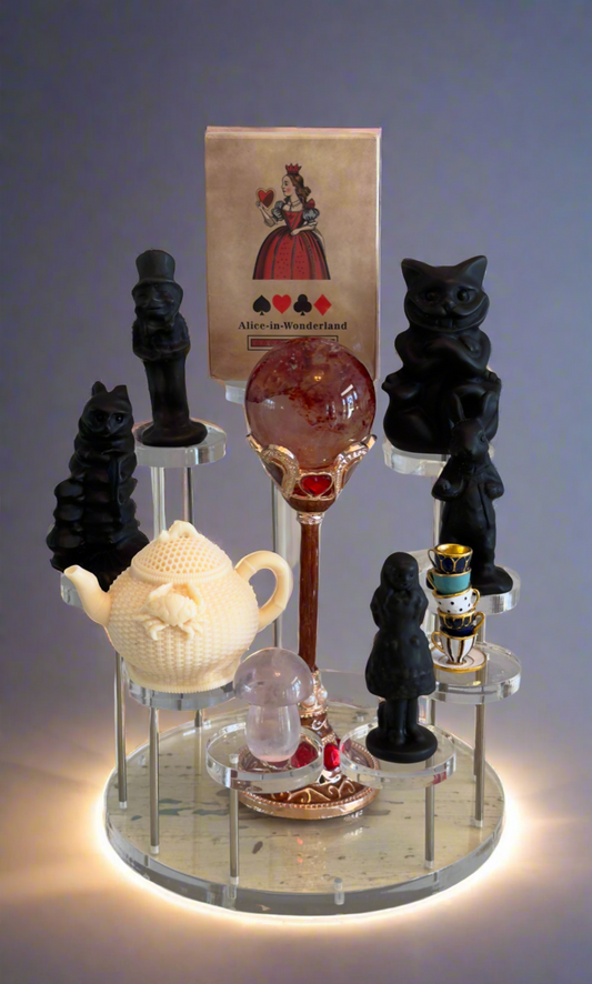 Alice in Wonderland Black Obsidian Set (A) - 11 Piece Collection - Main Street Crystals & Minerals