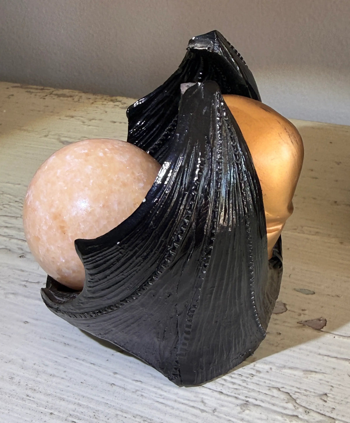 Bat Gothic Sphere Stand | Resin Display | 3.53 in H
