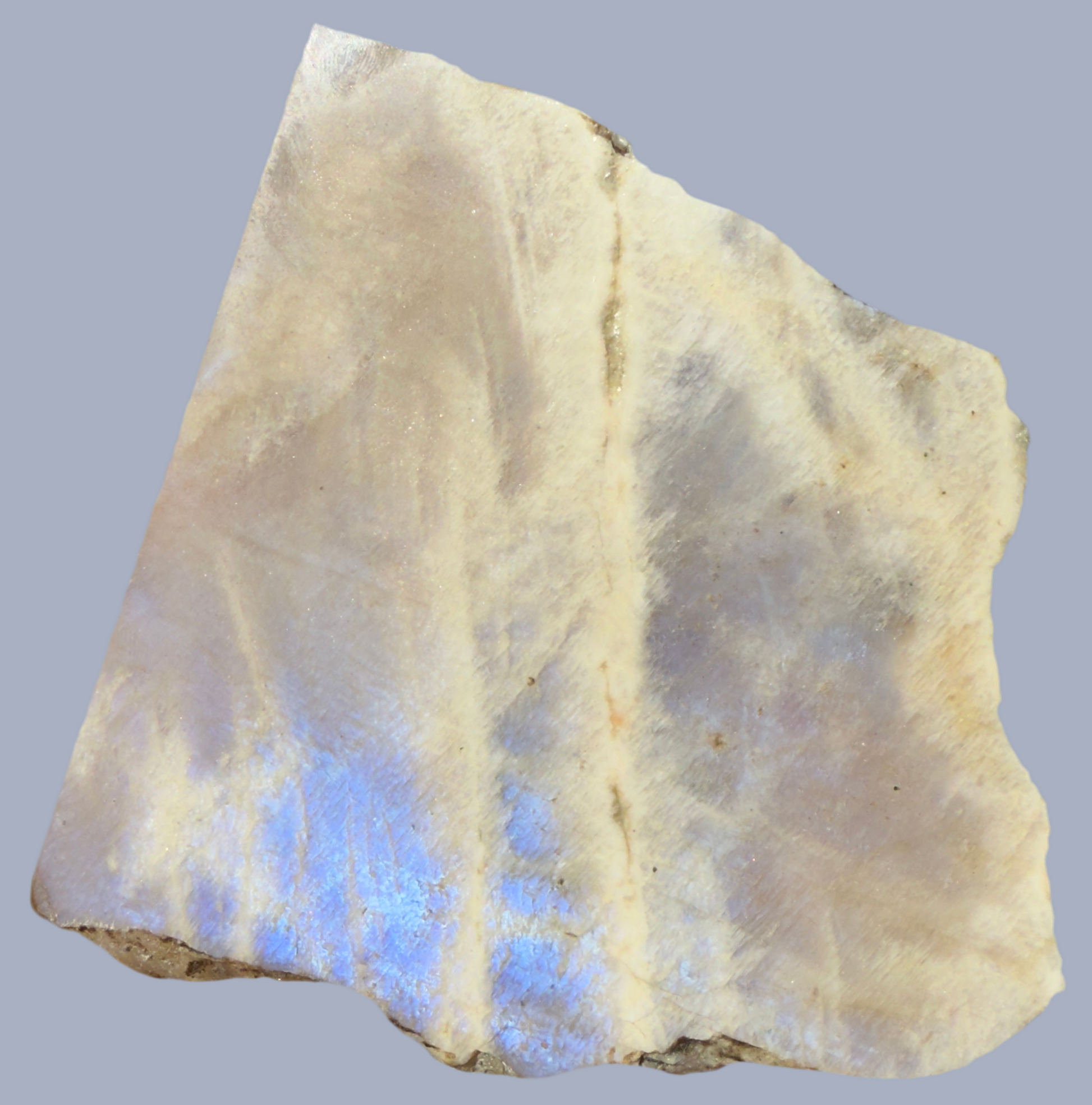 Iridescent moonstone slab.