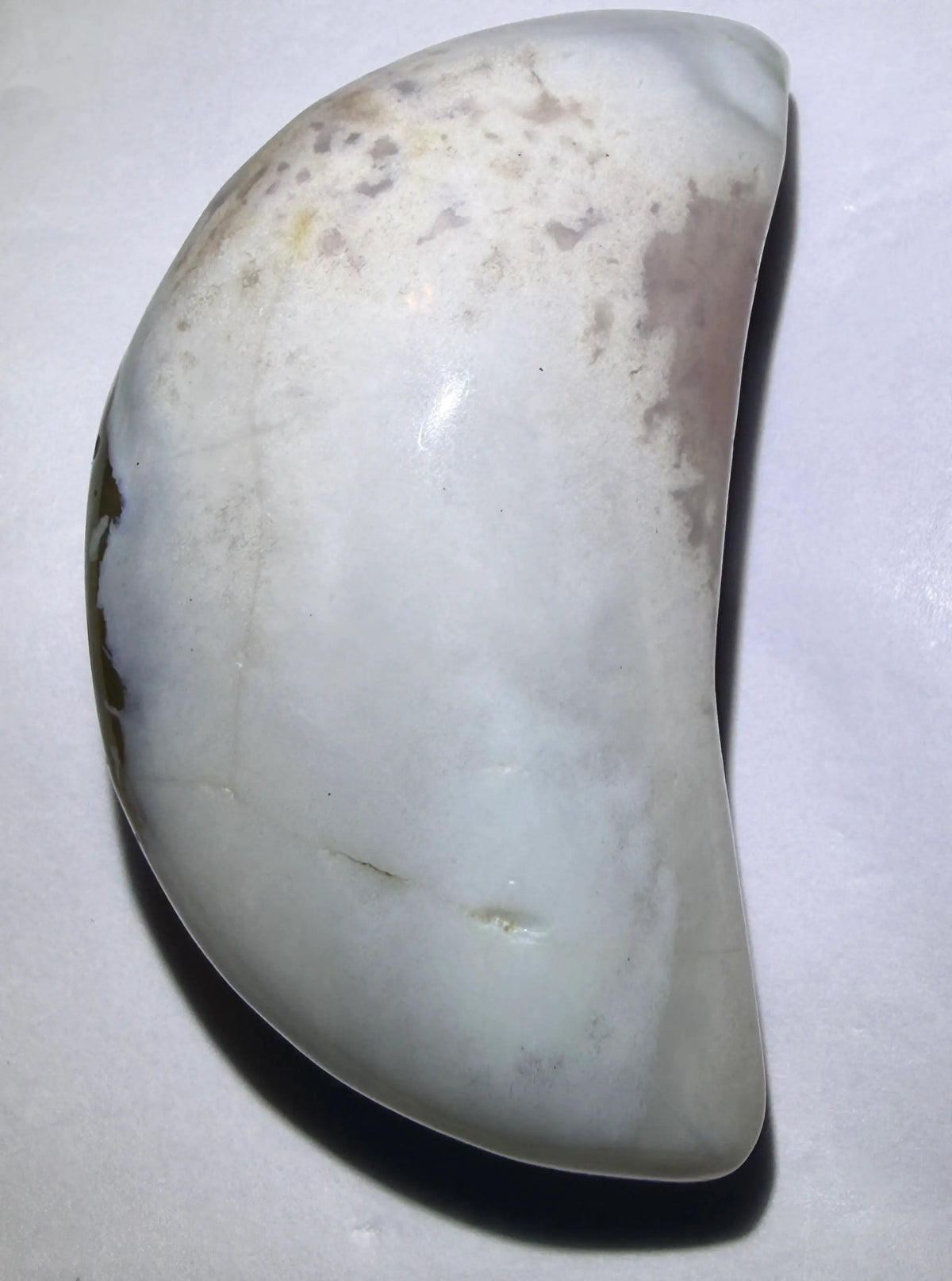 Flower Agate Crescent Moon | Carving | 2.33 in H