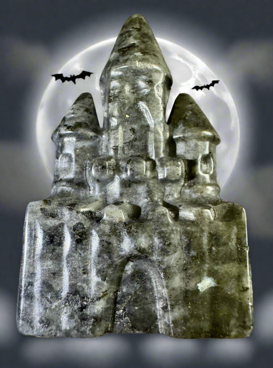 Black Night Castle carved from Labradorite - Main Street Crystals & Minerals