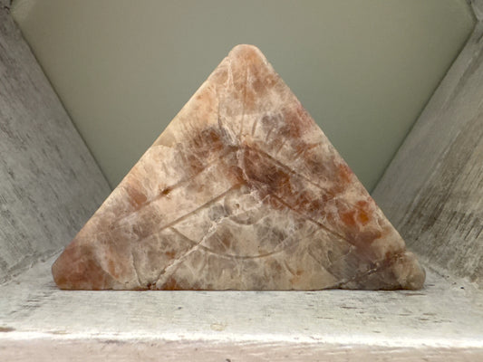 Rainbow Moonstone All Seeing Eye pyramid carving
