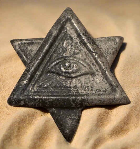 Pyrite All Seeing Eye protective crystal carving