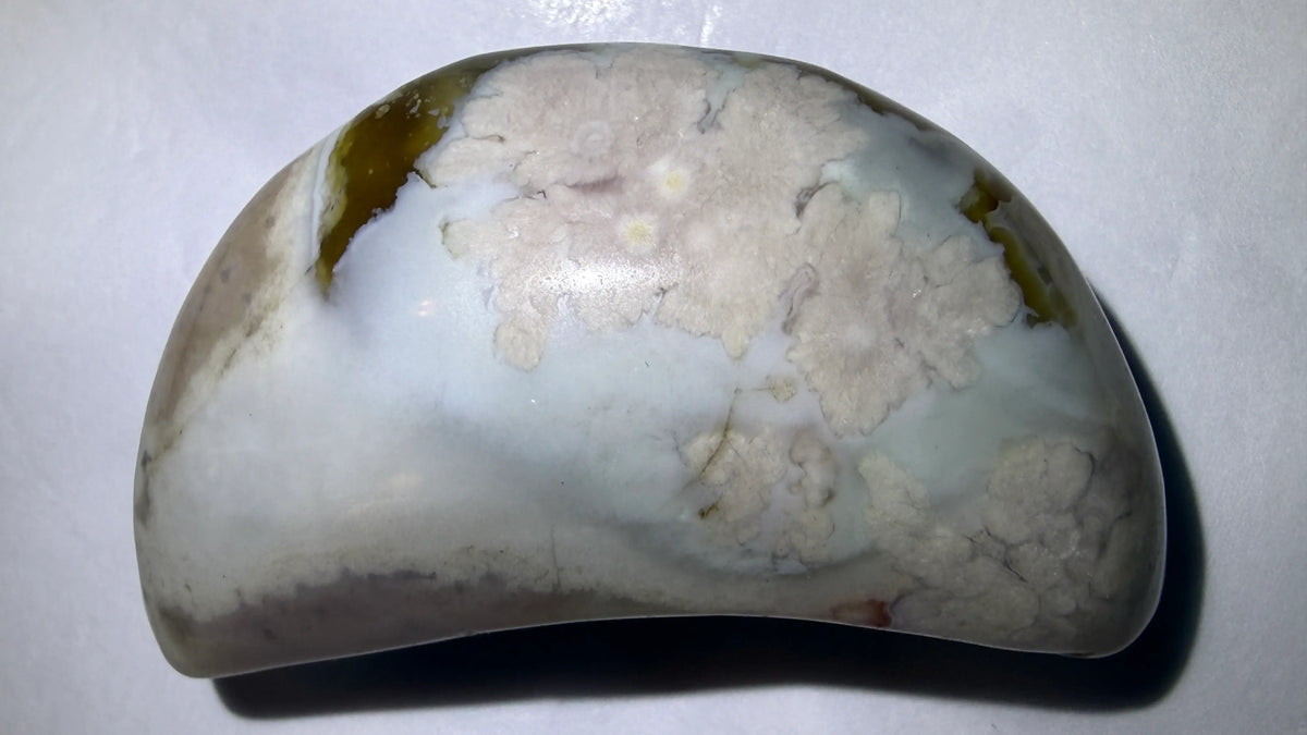 Flower Agate Crescent Moon | Carving | 2.33 in H