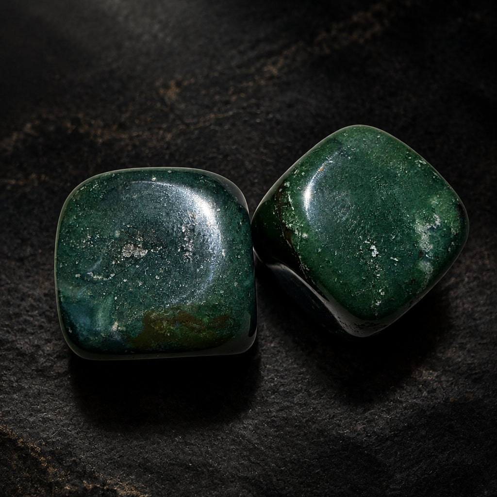 Green Jasper Crystal Cubes | Carving | Approx. 0.80 in
