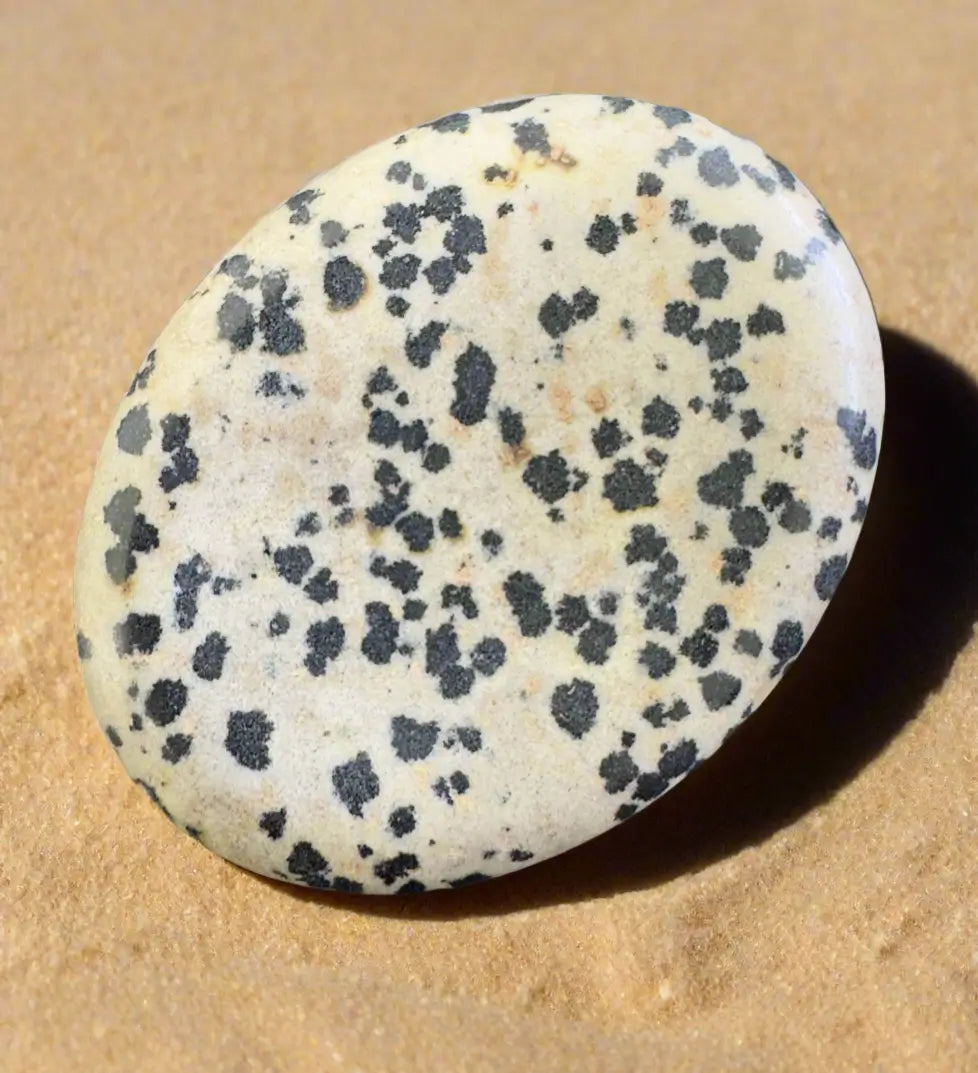 Oval thumb worry stone for pocket meditation