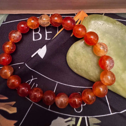 Carnelian Bead Bracelet 10mm beads