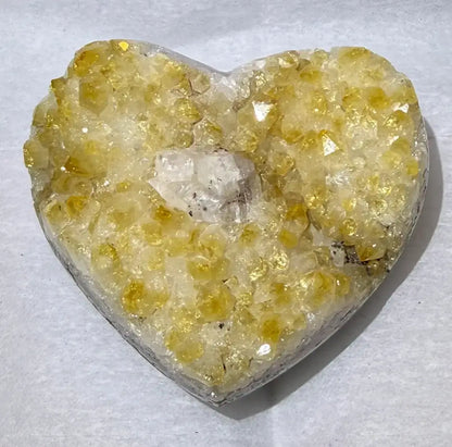 Citrine Heart Carved Geode for Prosperity and Creativity