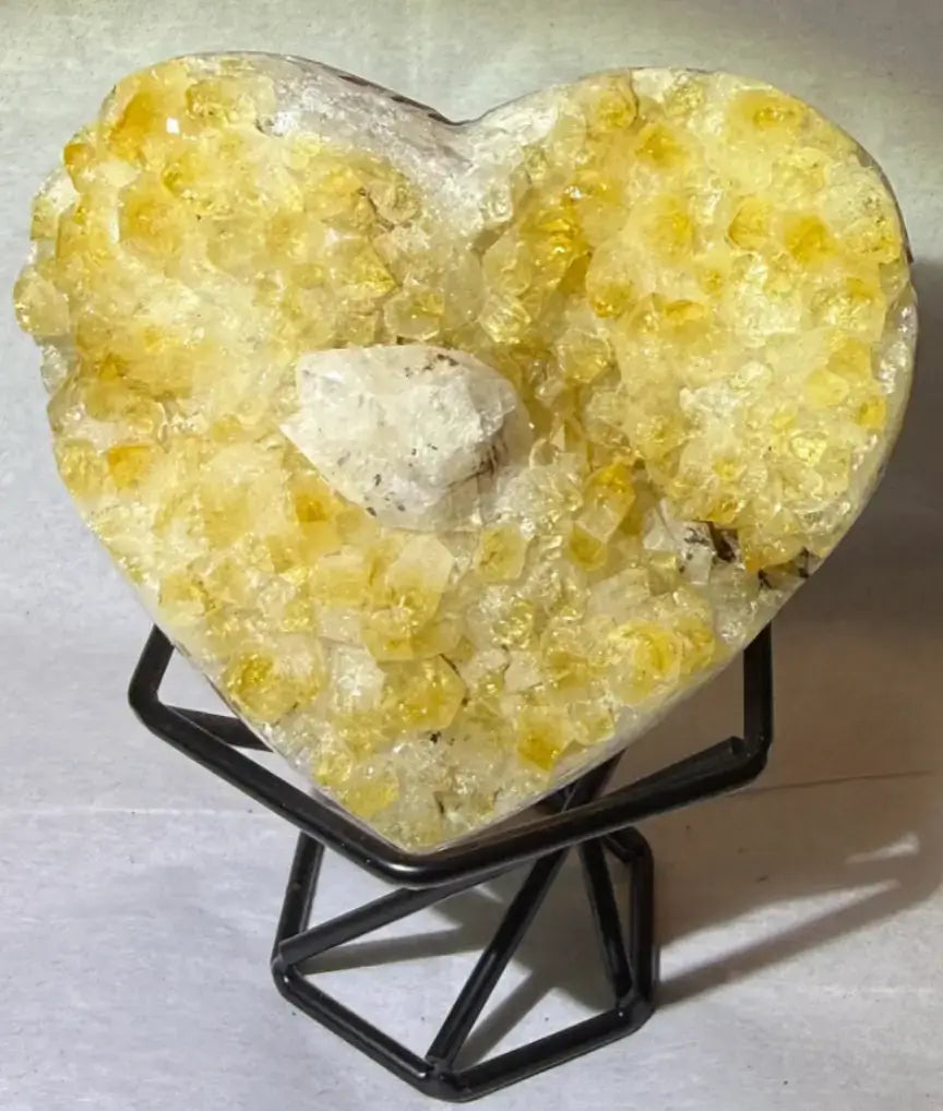 Citrine Heart Carved Geode for Prosperity and Creativity — additional view 2