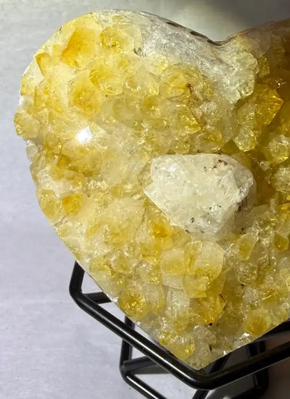 Citrine Heart Carved Geode for Prosperity and Creativity — additional view 9