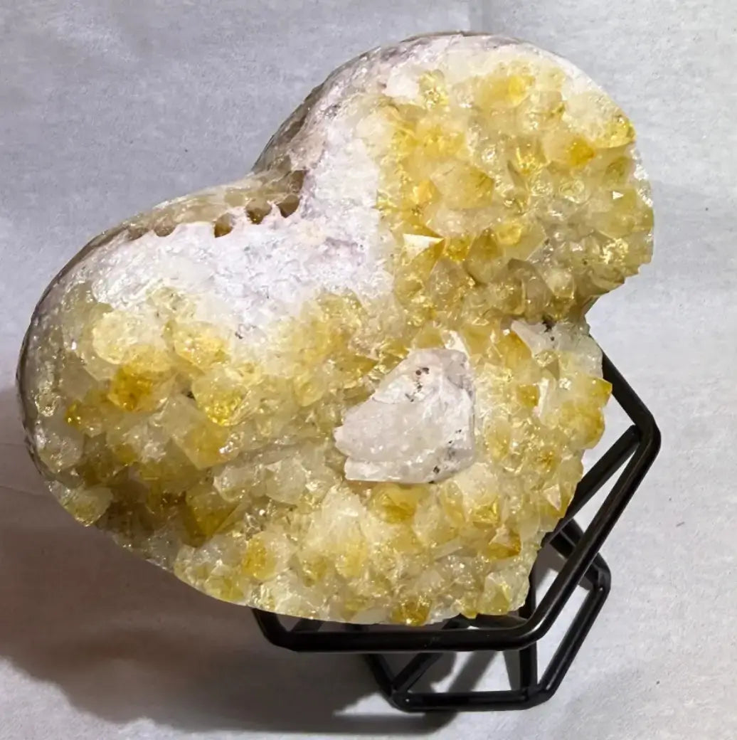 Citrine Heart Carved Geode for Prosperity and Creativity — additional view 6