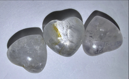 Petite Clear Quartz Hearts | Master Healer | Set of 3 - Wt 0.18 oz
